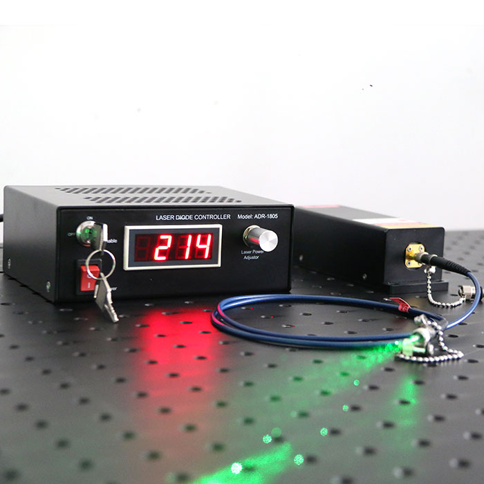 532nm 300mW Green Fiber Coupled Raman Laser 0.1nm Narrow Linewidth Raman Spectroscopy System